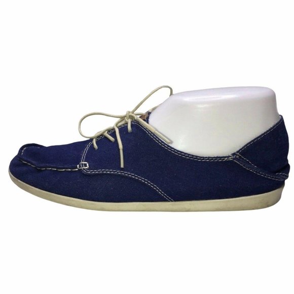 Olukai Helbuna Distressed Blue Canvas Loafers 9 - Picture 4 of 8